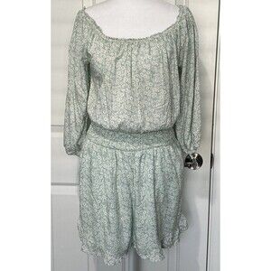 NEW Hollister Romper Floral Daisies Off-the-Shoulder Boho Size Large